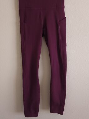 Fabletics PureLuxe High-Waisted Side Pocket Leggings - Plum Burgundy, XS